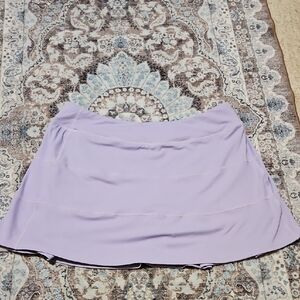 Light Lavender Circle Skater Skirt with Elastic Waist